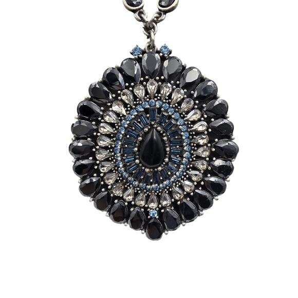 Vintage Lee Angel Art Deco Chunky Rhinestone Necklace and Earrings Set NOS - Picture 3 of 6